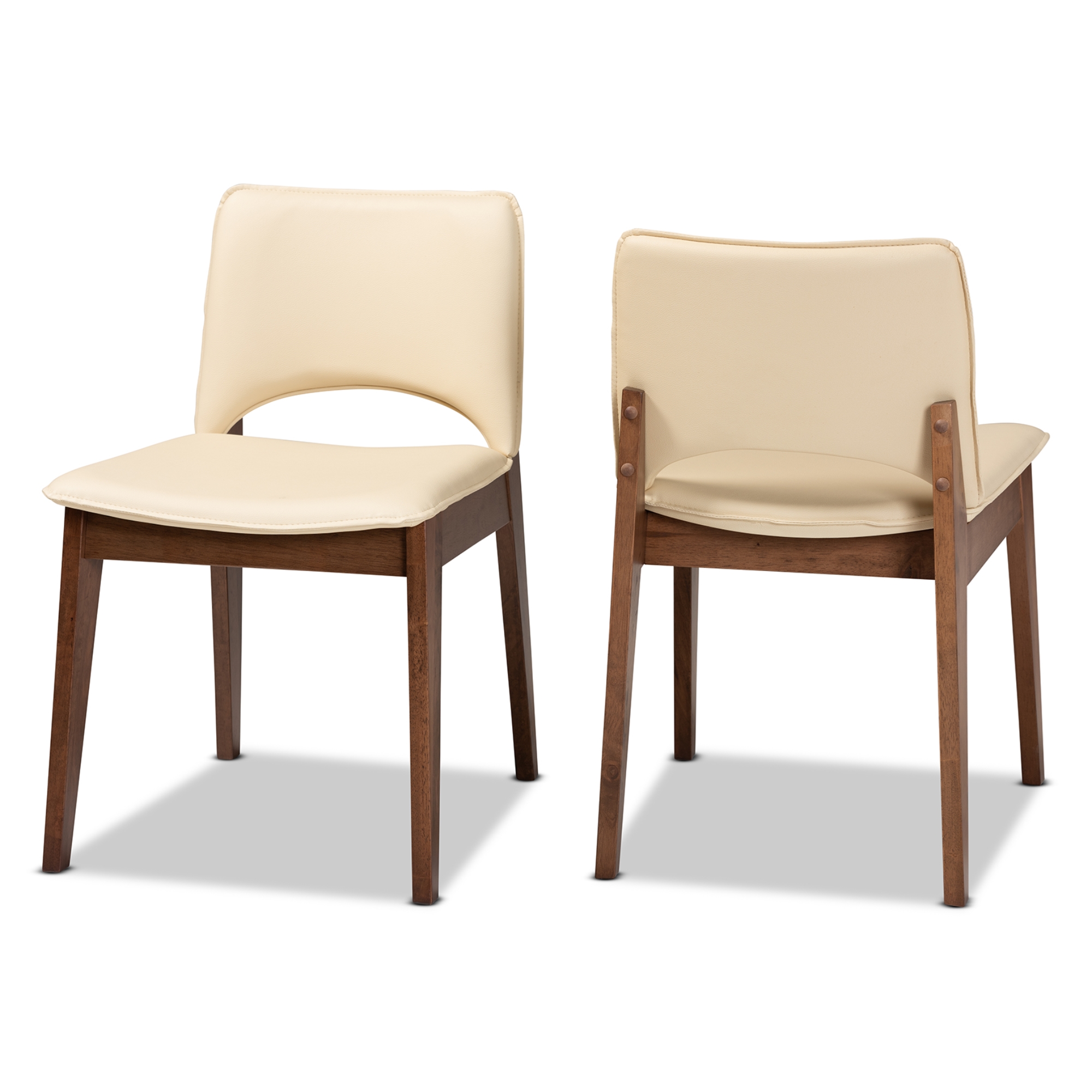 Cream leather dining online room chairs